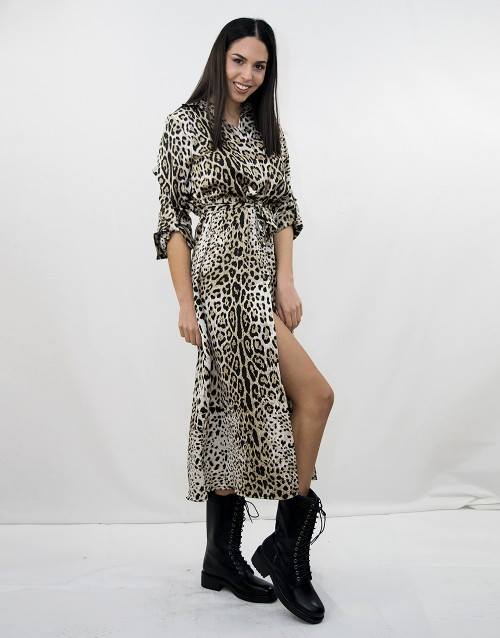 Leopard midi shirt dress!