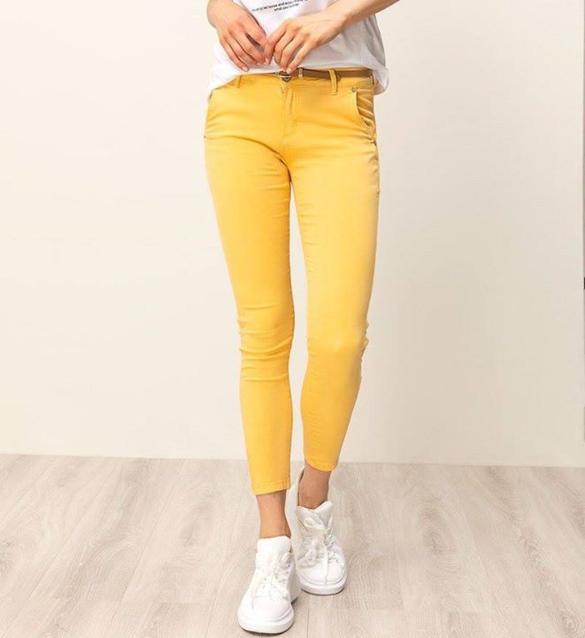 Κίτρινο ελαστικό παντελόνι!