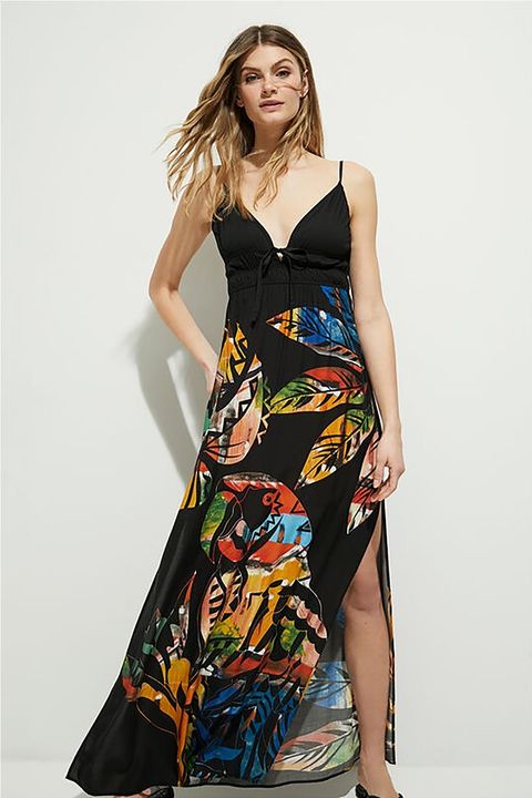 Tropical print maxi φόρεμα!