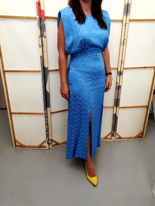 Blue royal ζακάρ φόρεμα!