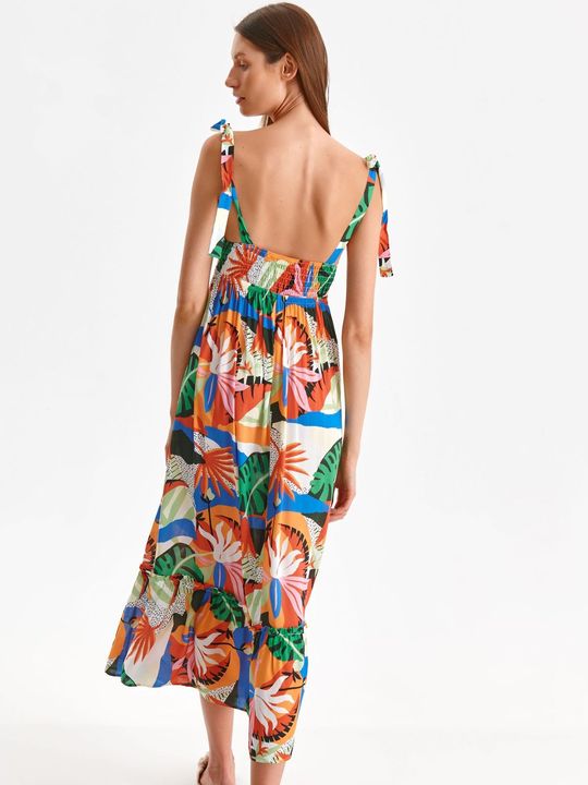 Tropical print midi φόρεμα!